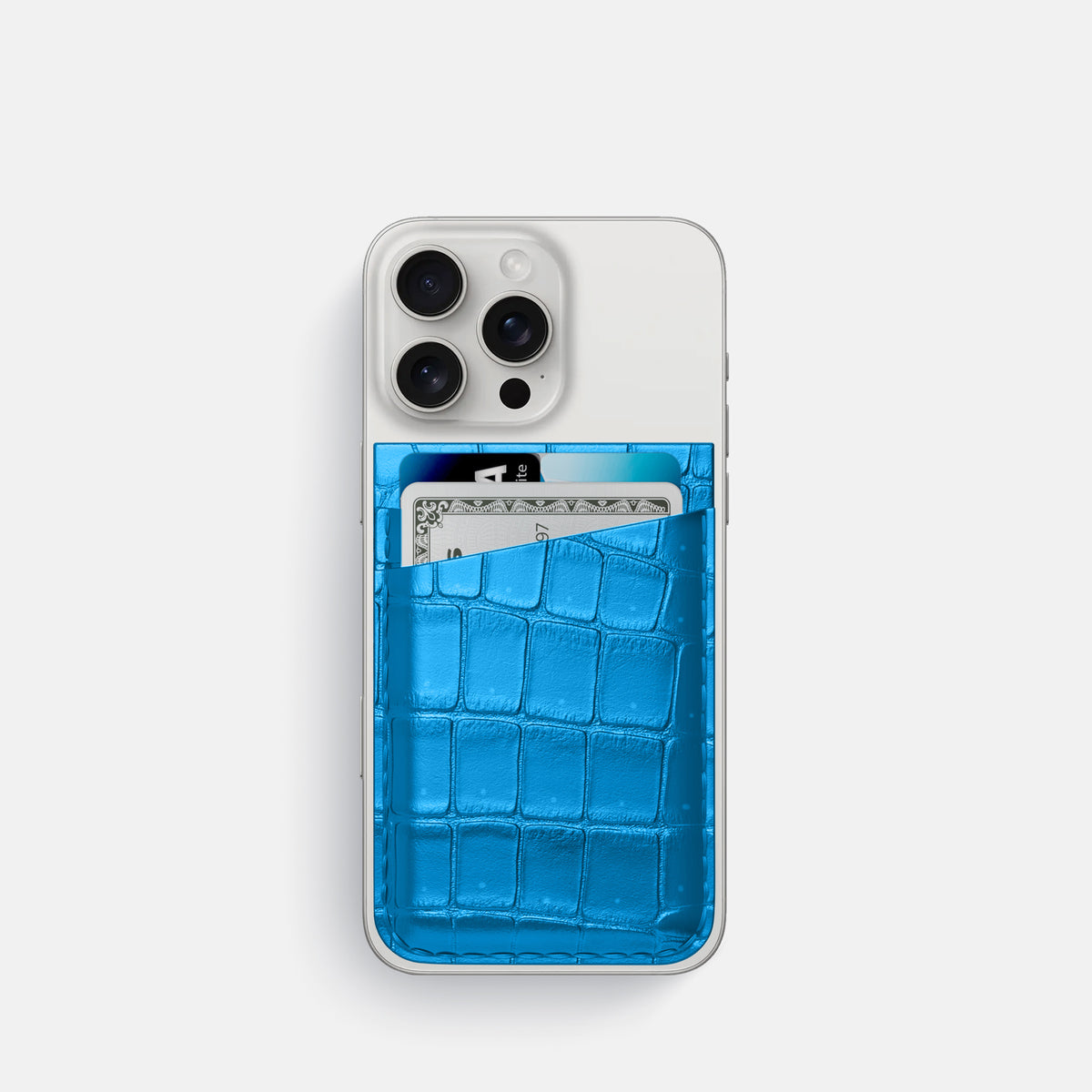 Blue-Lagoon iPhone 16 Pro Magsafe Wallet Porosus Crocodile -1 | Blue-Lagoon