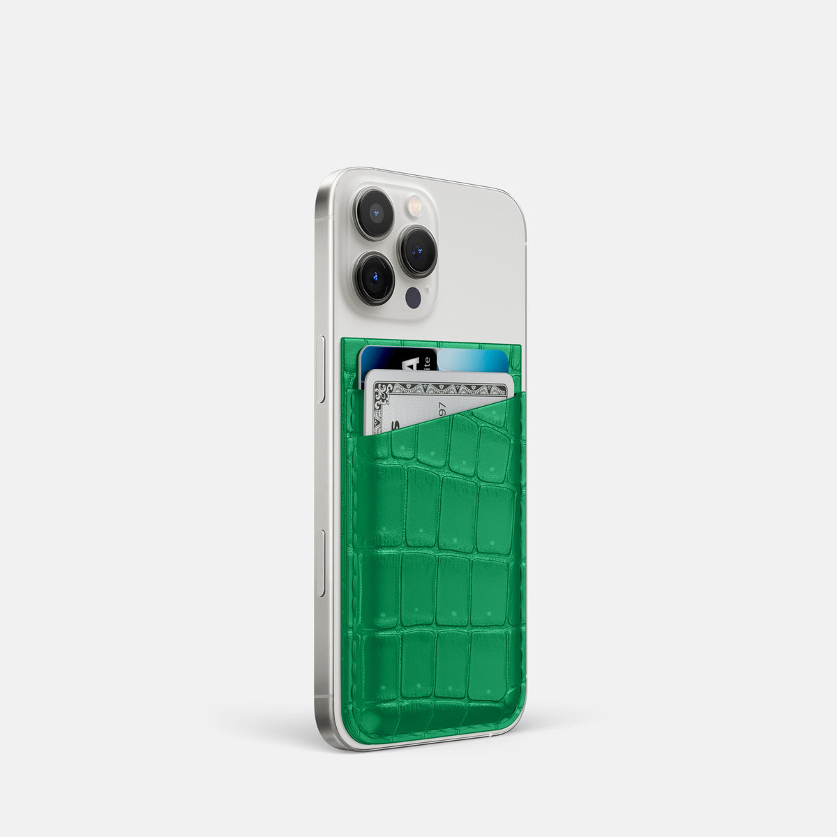 Cactus-Green iPhone 16 Pro Magsafe Wallet Porosus Crocodile -2 | Cactus-Green