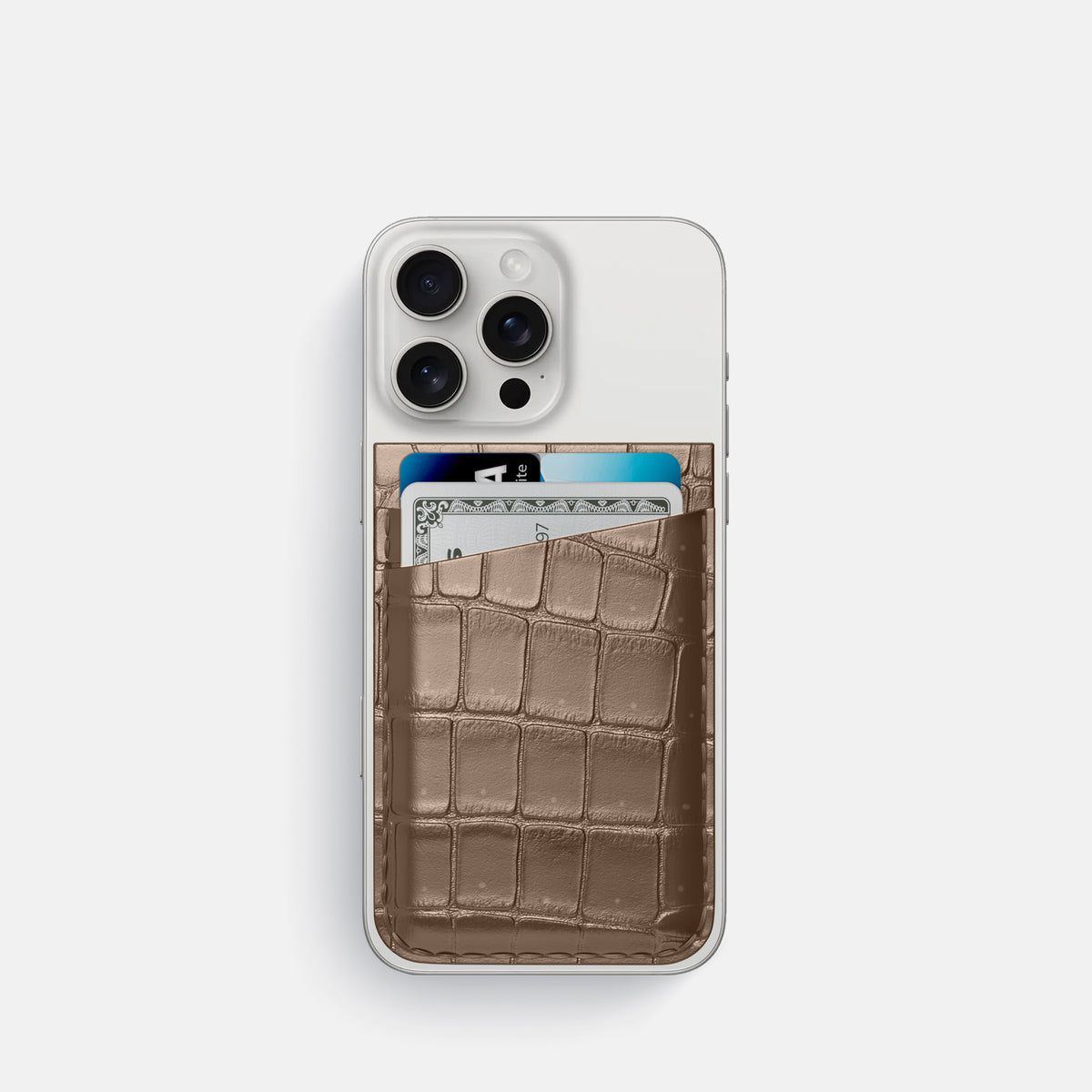 Fur-Brown iPhone 16 Pro Magsafe Wallet Porosus Crocodile -1 | Fur-Brown