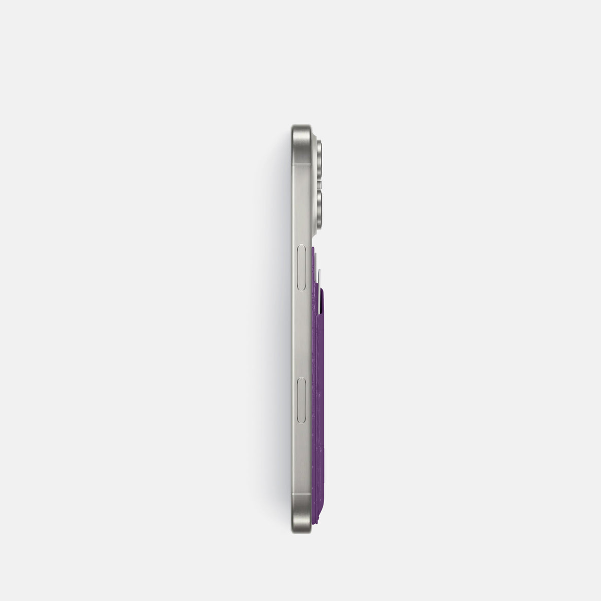 Purple iPhone 16 Pro Magsafe Wallet Porosus Crocodile -3 | Purple