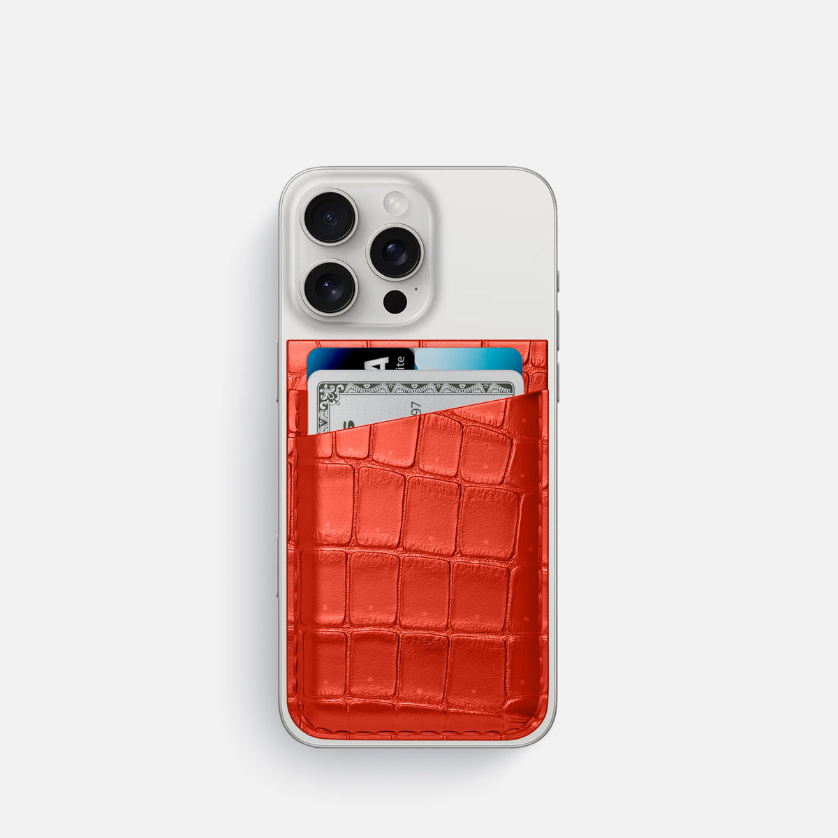 Rust iPhone 16 Pro Magsafe Wallet Porosus Crocodile -1 | Rust