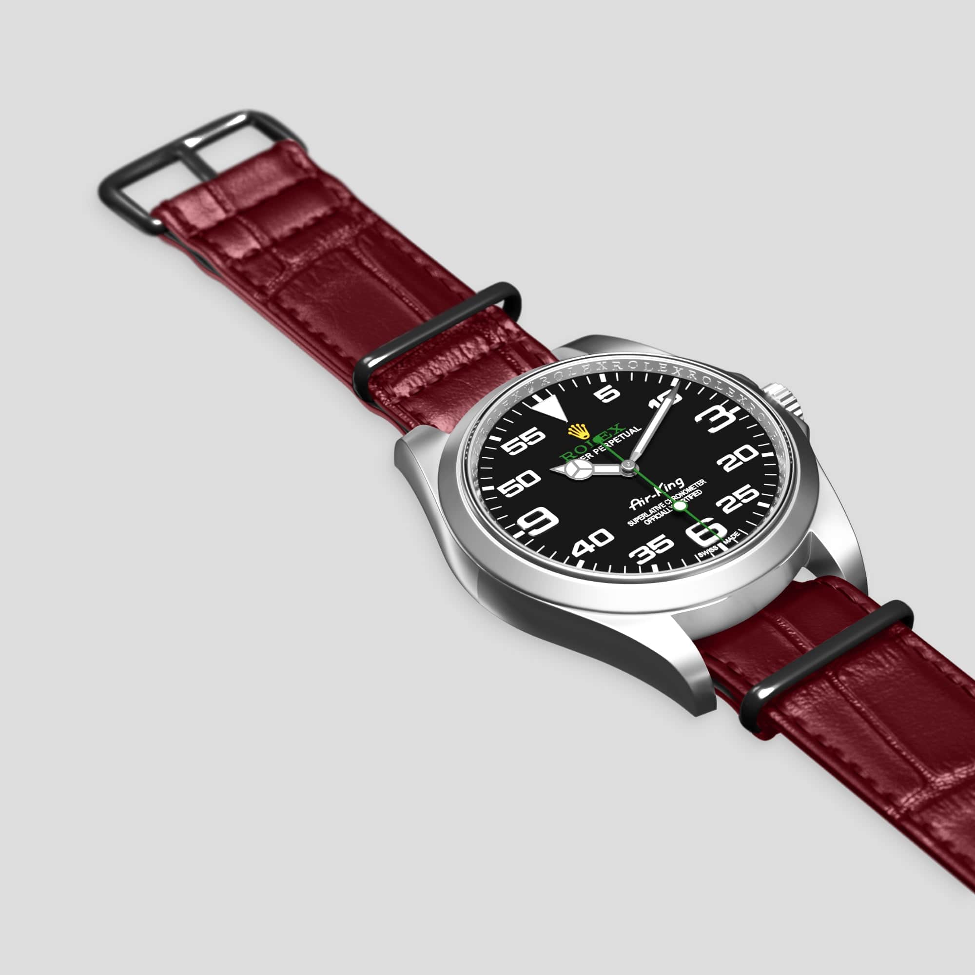 NATO Strap For Rolex Air King In Alligator Labodet