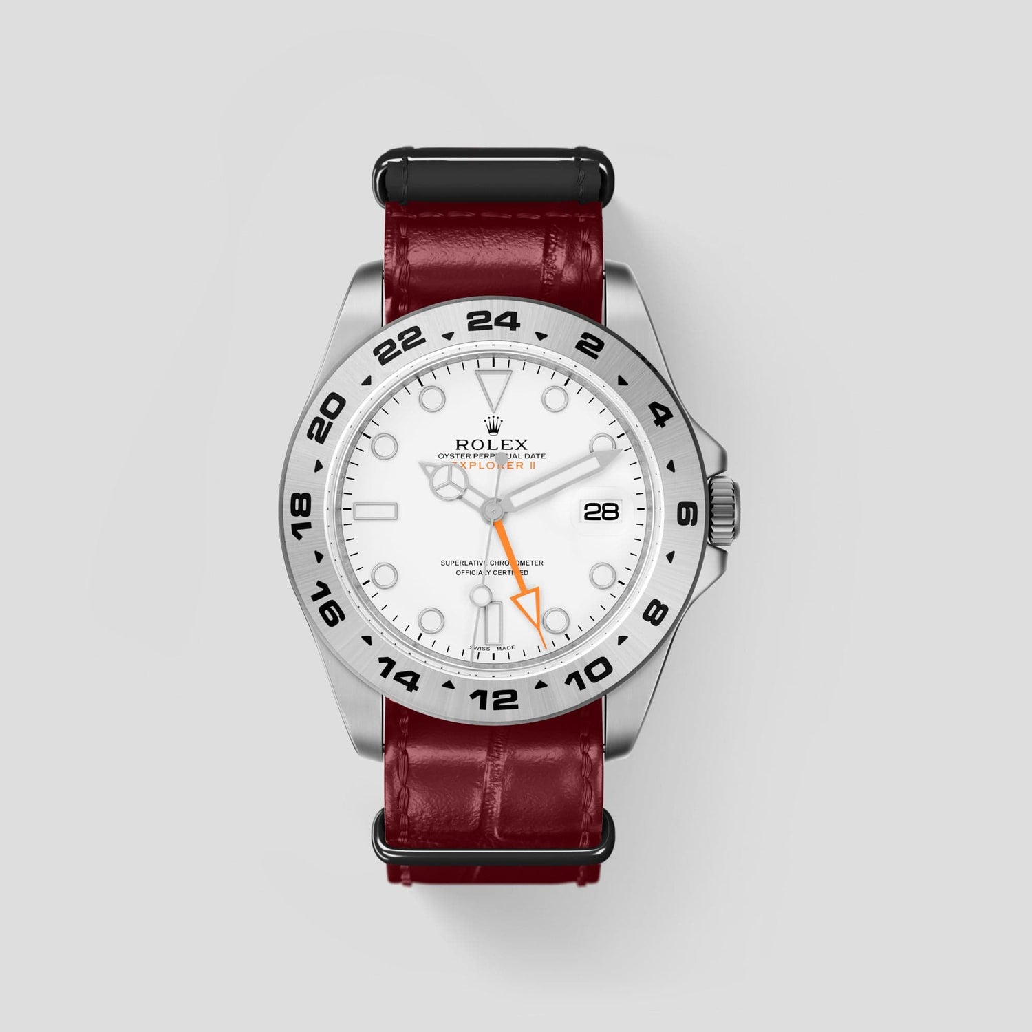 Nato Strap Rolex Explorer Ii Orange Strap 21mm WHITE ORANGE