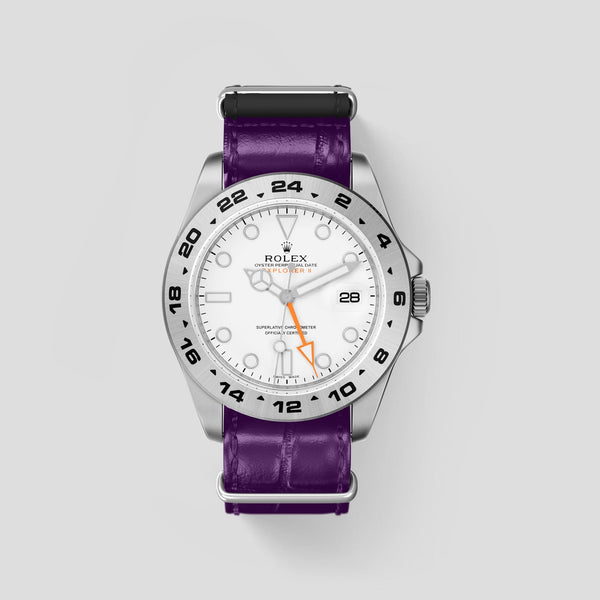 NATO Strap For Rolex Explorer II 42mm In Alligator