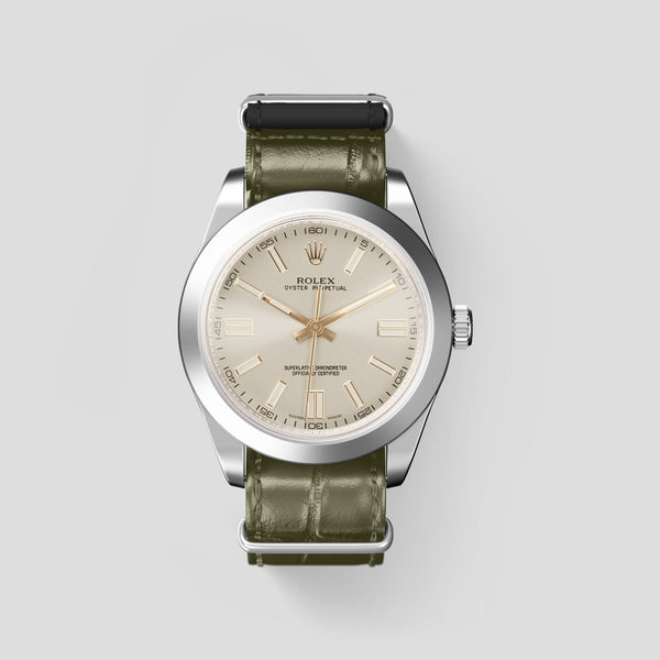 NATO Strap For Rolex Oyster Perpetual 41mm In Alligator