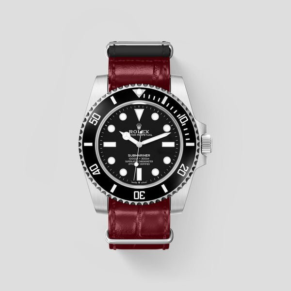 NATO Strap For Rolex Submariner 41mm In Alligator