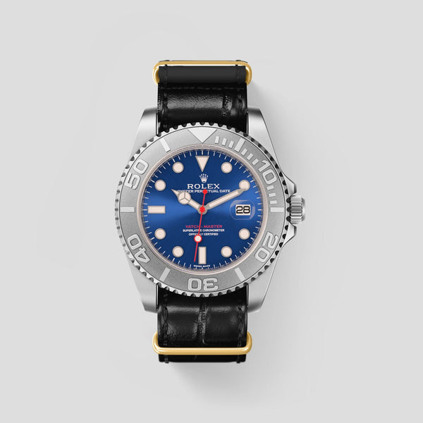 NATO Strap For Rolex Yacht-Master 40mm In Alligator