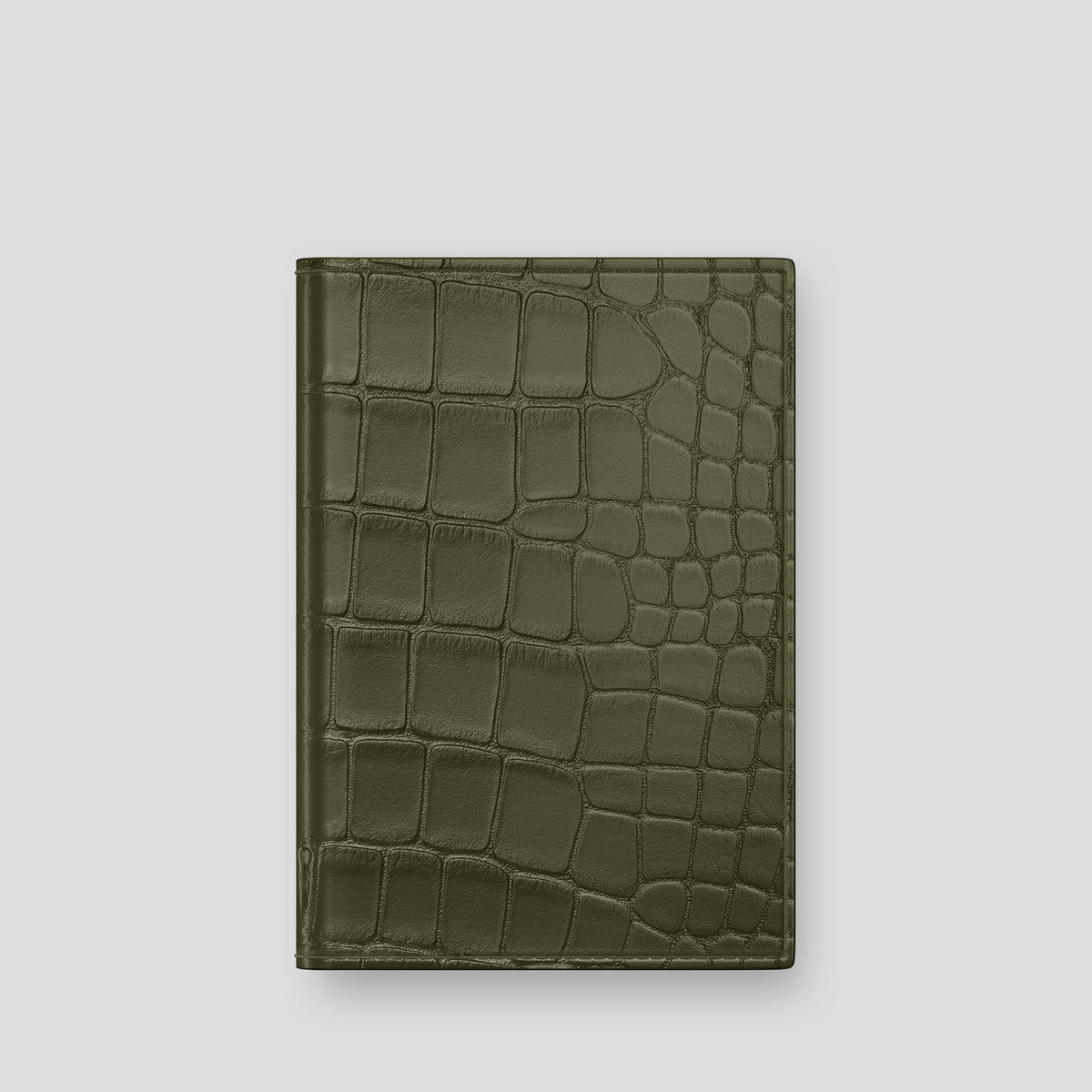 Kaki-Green Passport Cover Alligator -1 | Kaki-Green