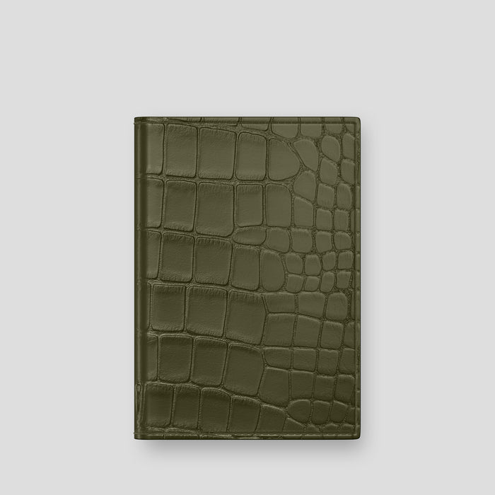 Kaki-Green Passport Cover Alligator -1 | Kaki-Green