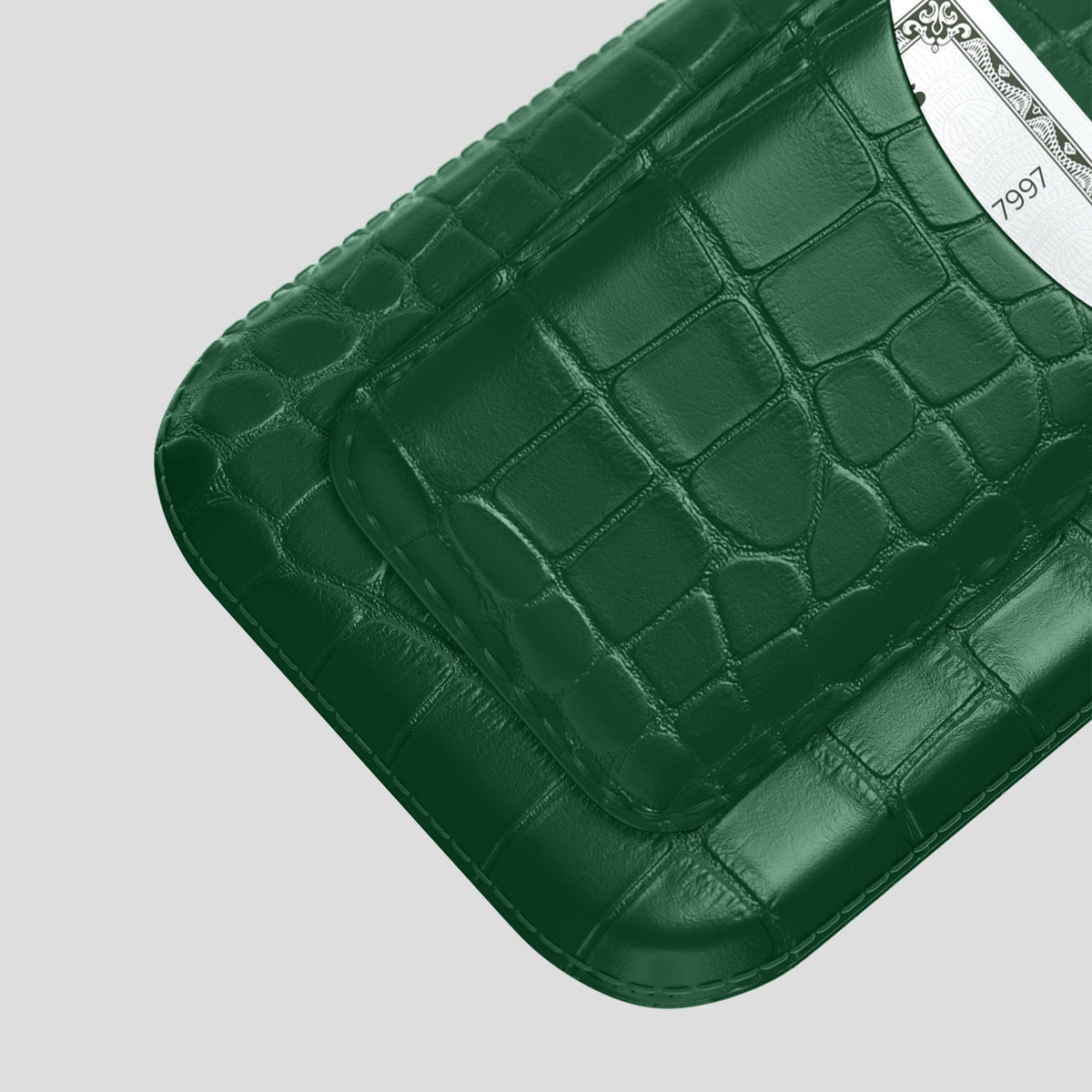 Forest-Green iPhone 15 Pro Pouch Card Case Alligator -3 | Forest-Green