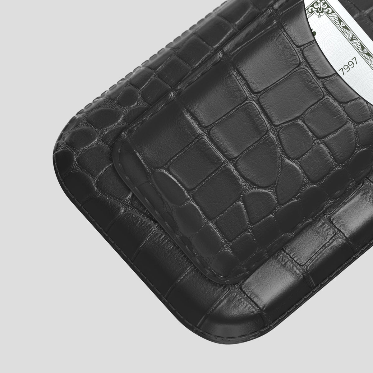 Grey iPhone 15 Pro Pouch Card Case Alligator -3 | Grey