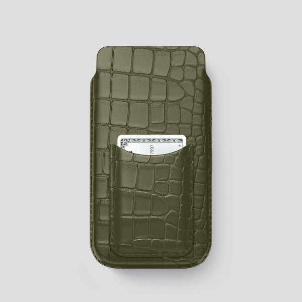 Pouch Card Case For iPhone 15 Pro In Alligator