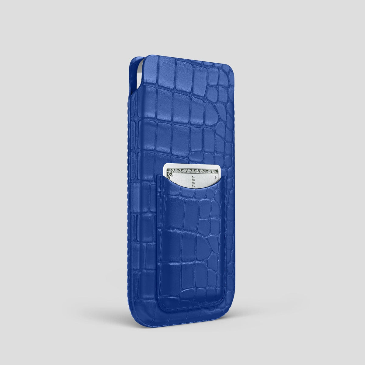 Royal Blue iPhone 15 Pro Pouch Card Case Alligator -2 | Royal-Blue