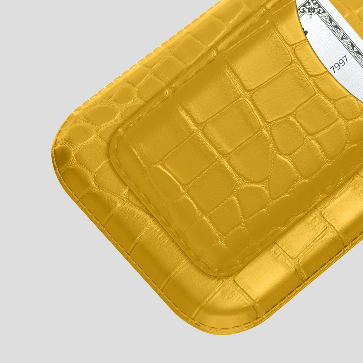 Yellow iPhone 15 Pro Pouch Card Case Alligator -3 | Yellow