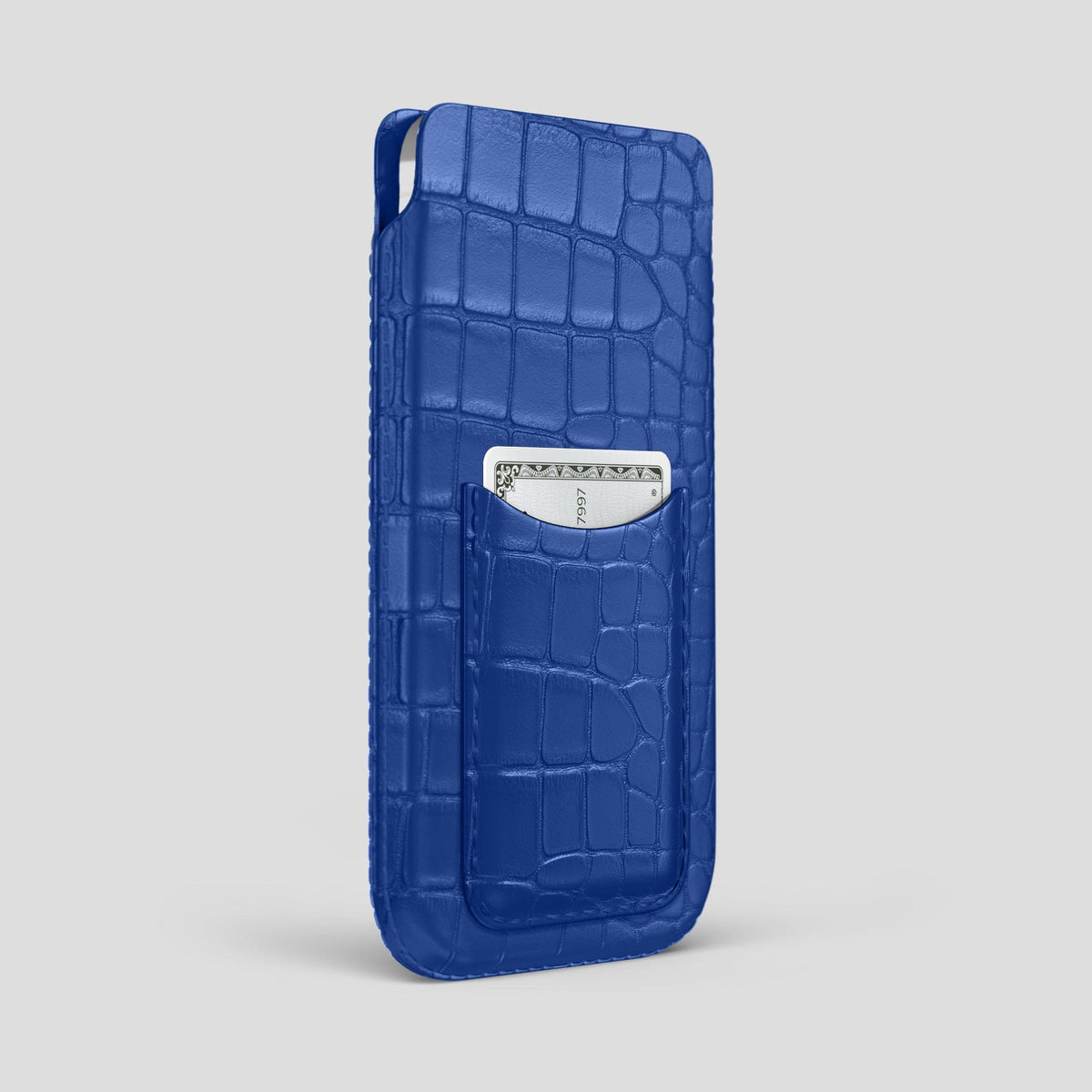 Royal Blue iPhone 15 Pro Max Pouch Card Case Alligator -2 | Royal-Blue