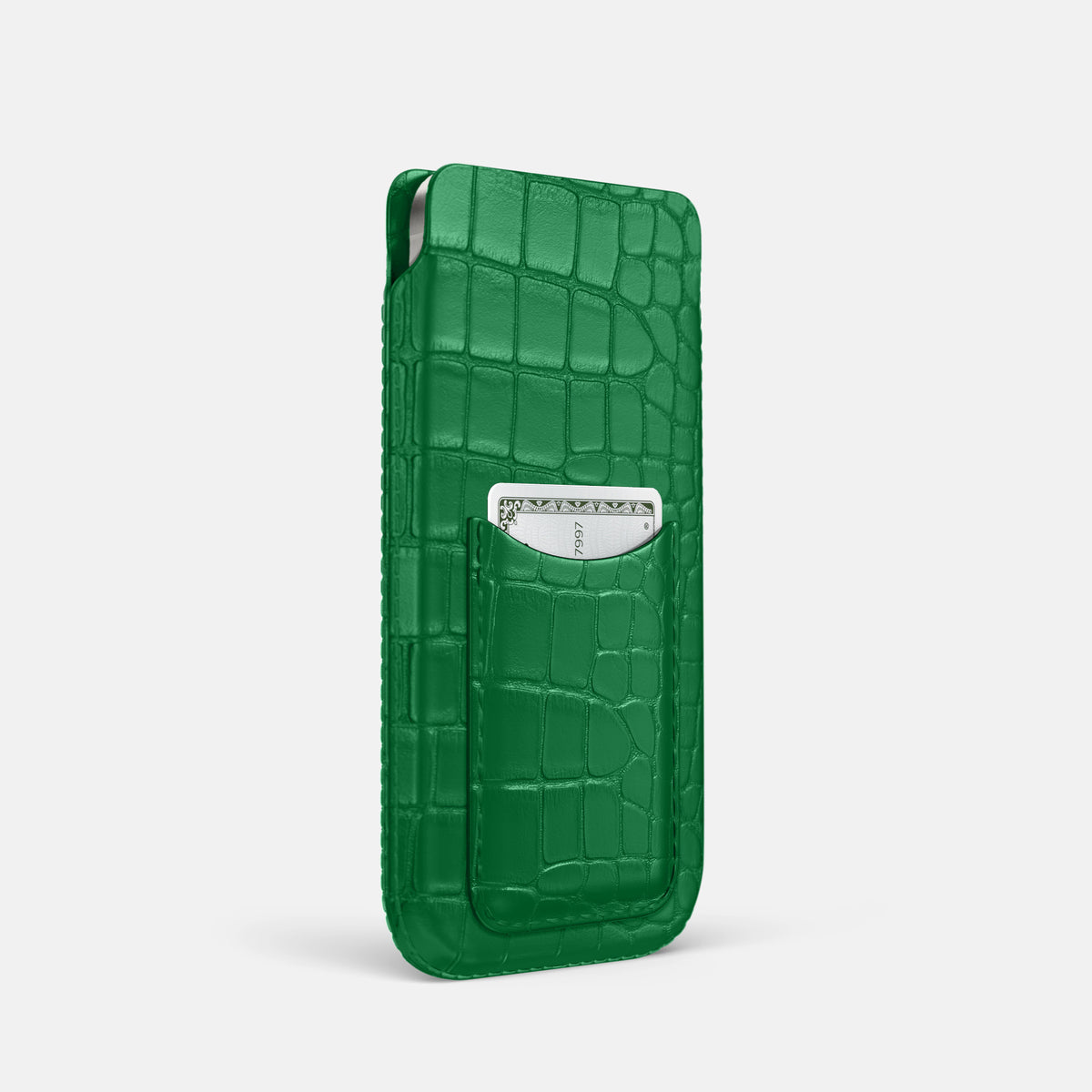 Forest-Green iPhone 16 Pro Pouch Card Case Alligator -2 | Forest-Green
