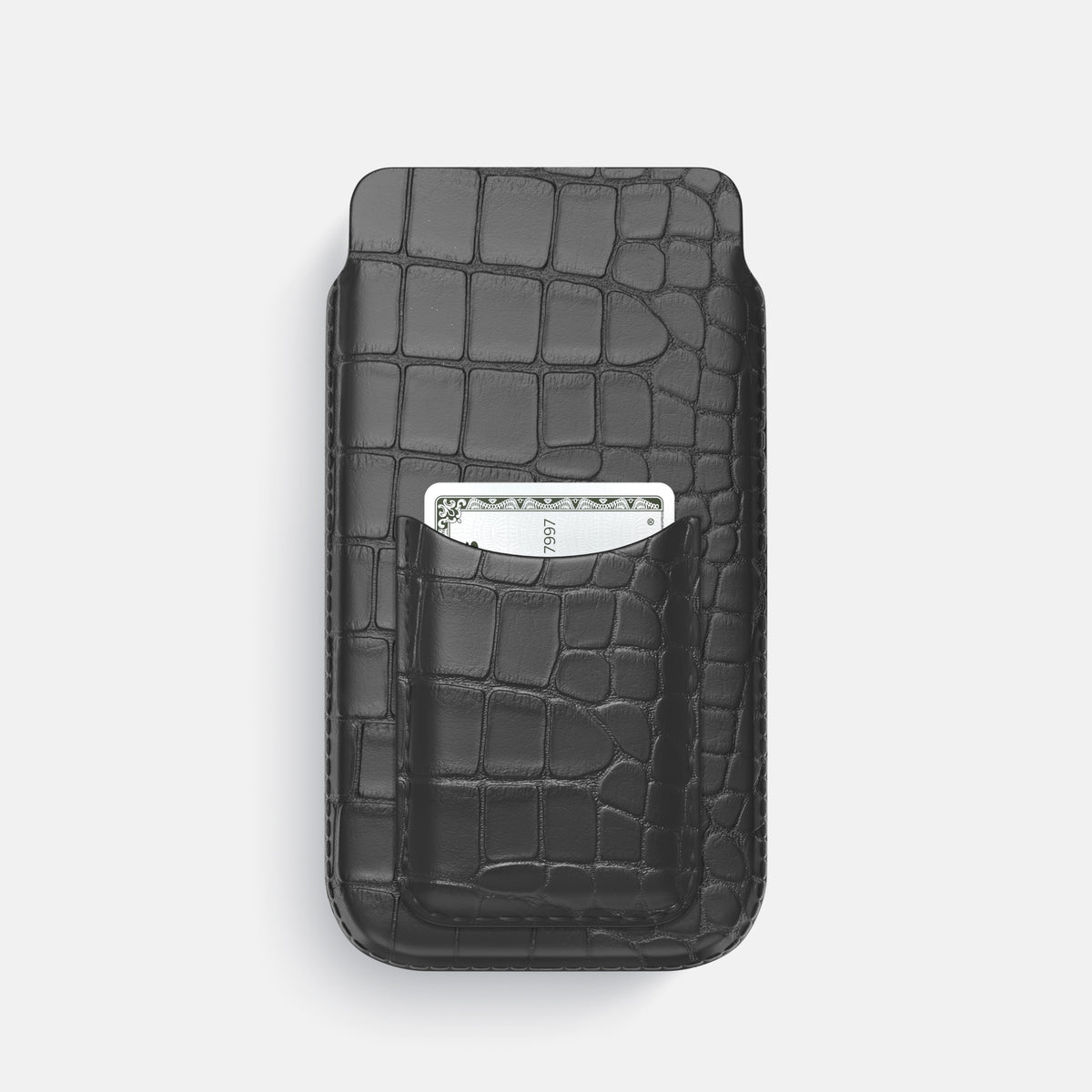 Grey iPhone 16 Pro Pouch Card Case Alligator -1 | Grey