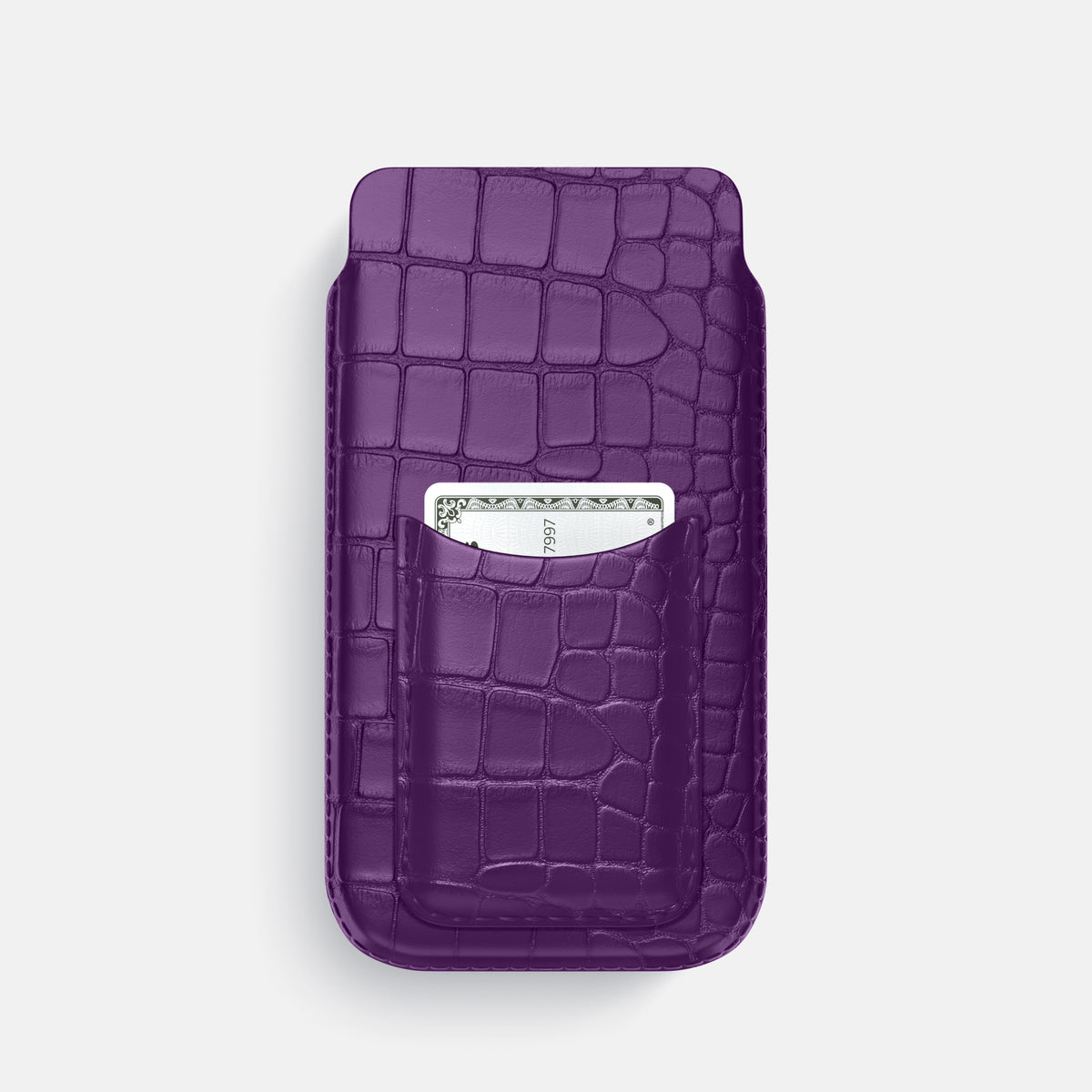 Purple iPhone 16 Pro Pouch Card Case Alligator -1 | Purple