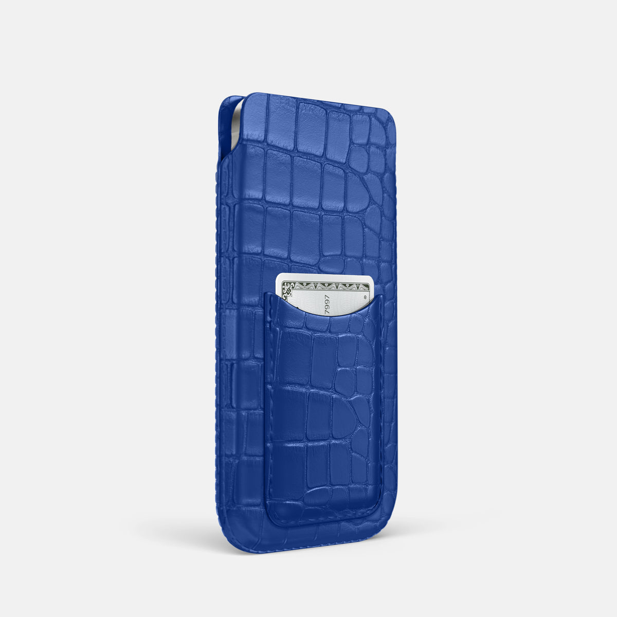 Royal Blue iPhone 16 Pro Pouch Card Case Alligator -2 | Royal-Blue