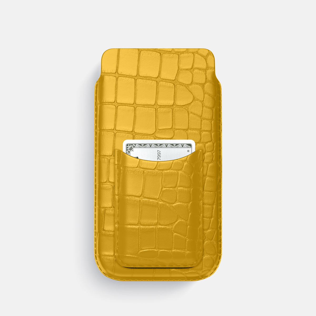 Yellow iPhone 16 Pro Pouch Card Case Alligator -1 | Yellow