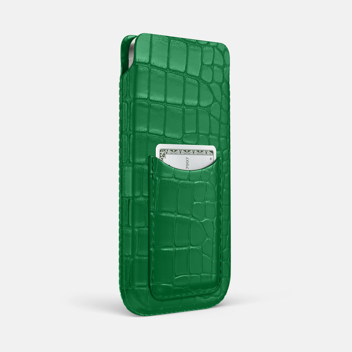 Forest-Green iPhone 16 Pro Max Pouch Card Case Alligator -2 | Forest-Green
