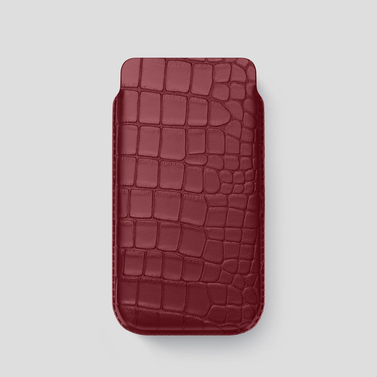 Burgundy iPhone 14 Pro Pouch Case Alligator -1 | Burgundy