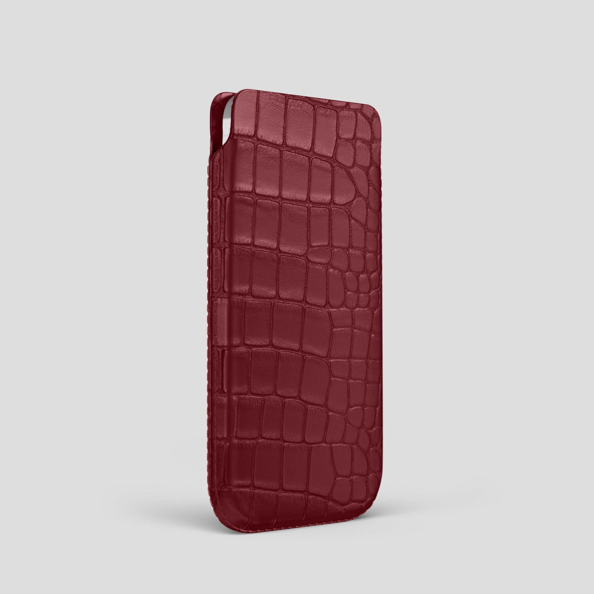 Burgundy iPhone 14 Pro Pouch Case Alligator -2 | Burgundy