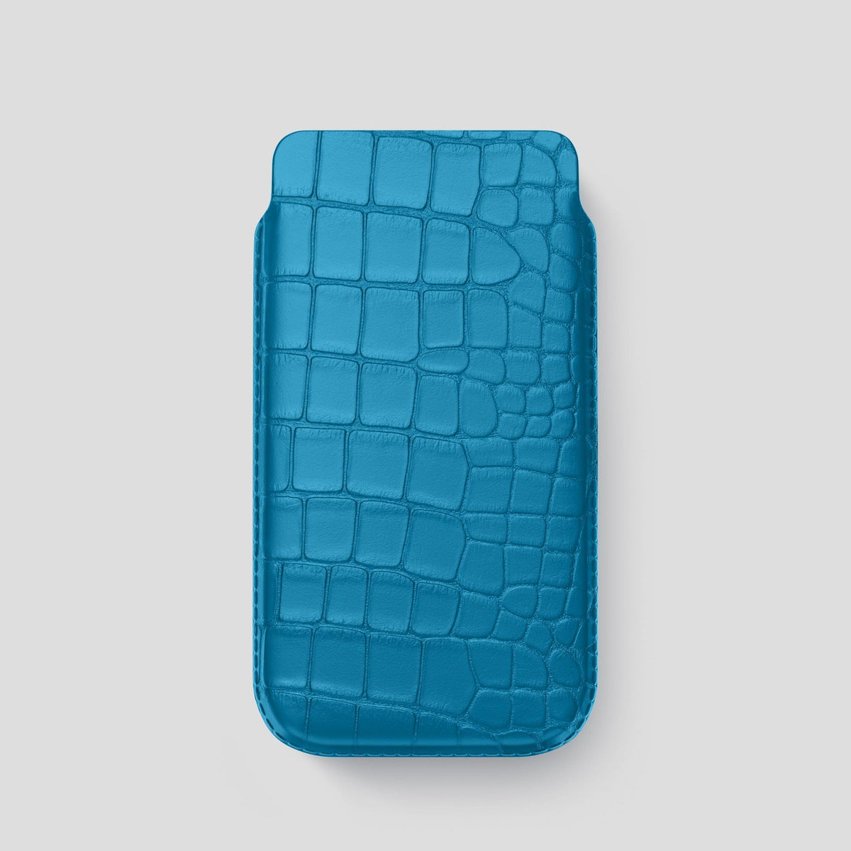Curaçao-Blue iPhone 14 Pro Pouch Case Alligator -1 | Curaçao-Blue