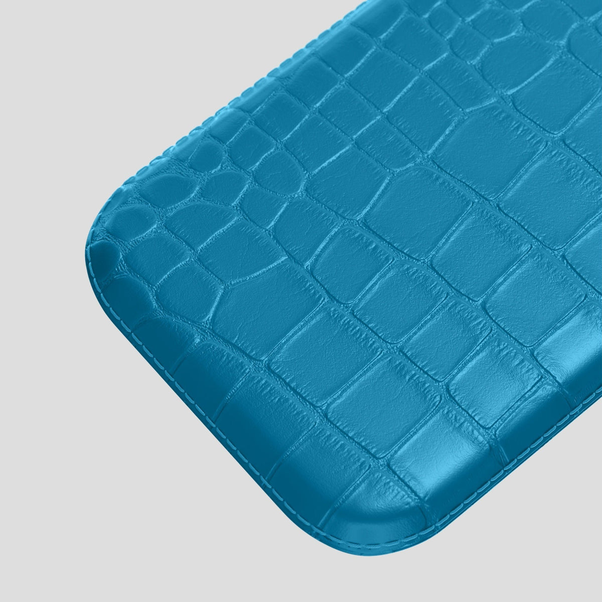 Curaçao-Blue iPhone 14 Pro Pouch Case Alligator -3 | Curaçao-Blue