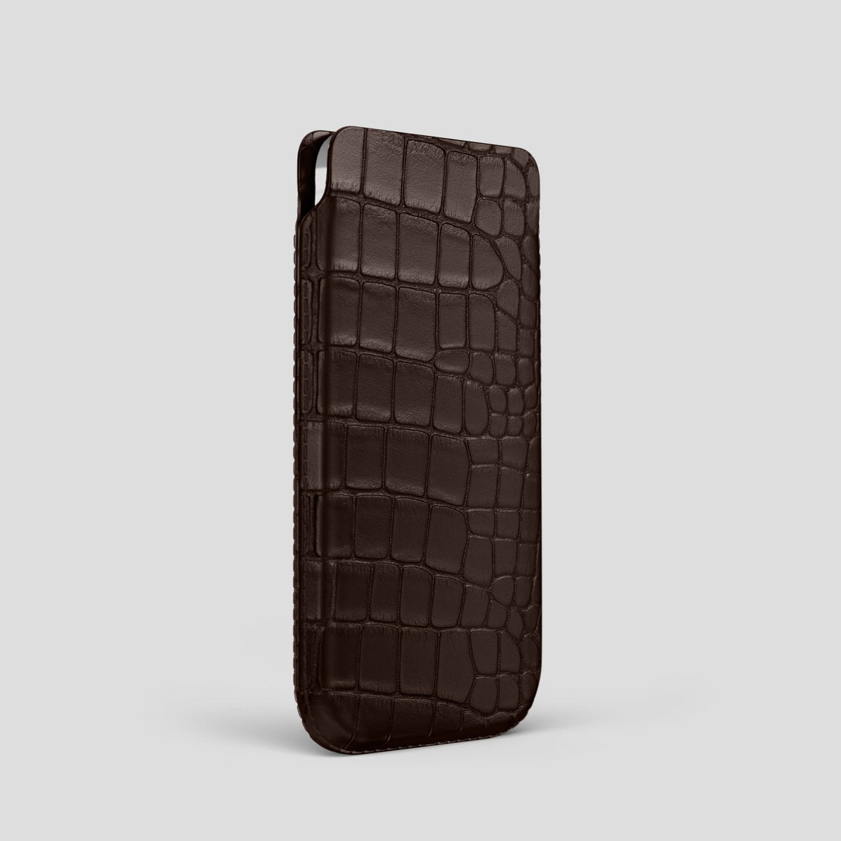 Dark Brown iPhone 14 Pro Pouch Case Alligator -2 | Dark-Brown