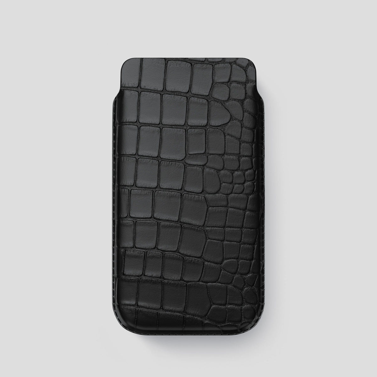 Black iPhone 14 Pro Pouch Case Alligator -1 | Black