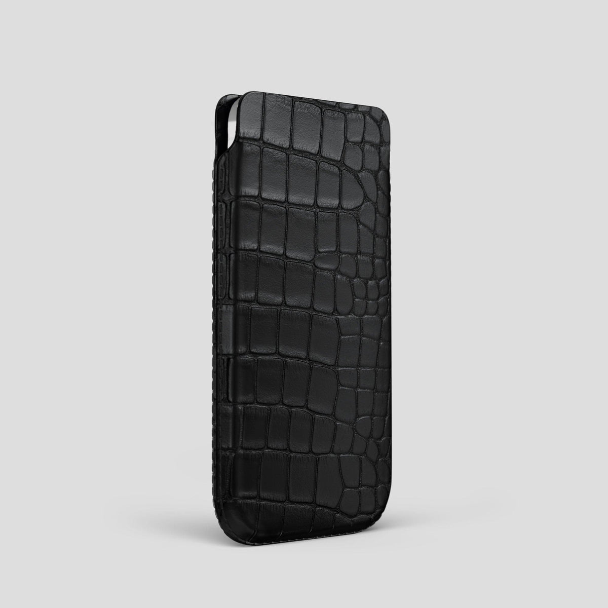 Black iPhone 14 Pro Pouch Case Alligator -2 | Black