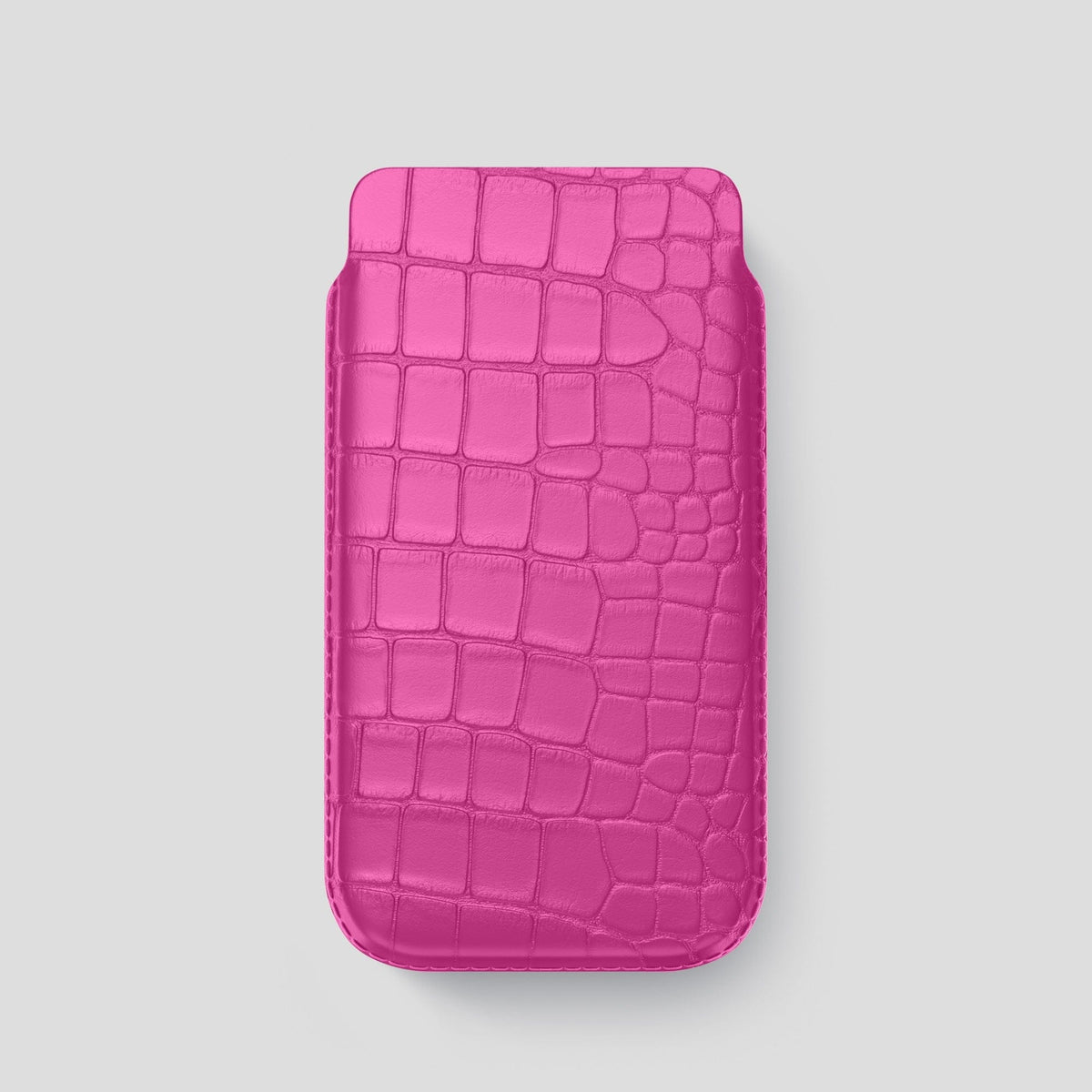 Fuchsia iPhone 14 Pro Pouch Case Alligator -1 | Fuchsia