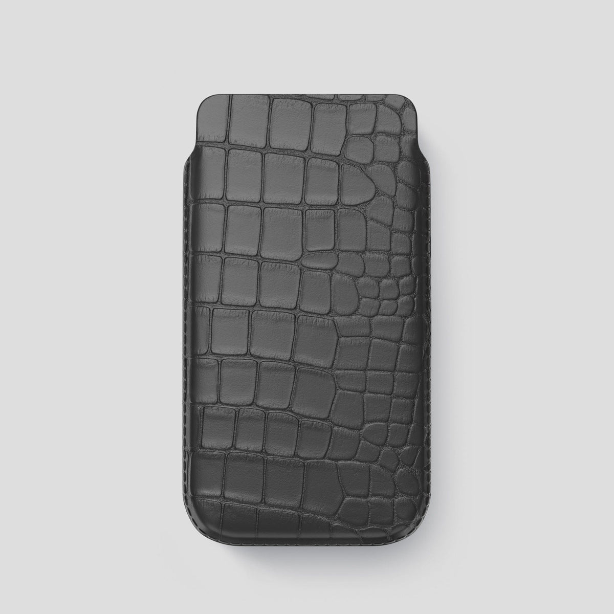 Grey iPhone 14 Pro Pouch Case Alligator -1 | Grey