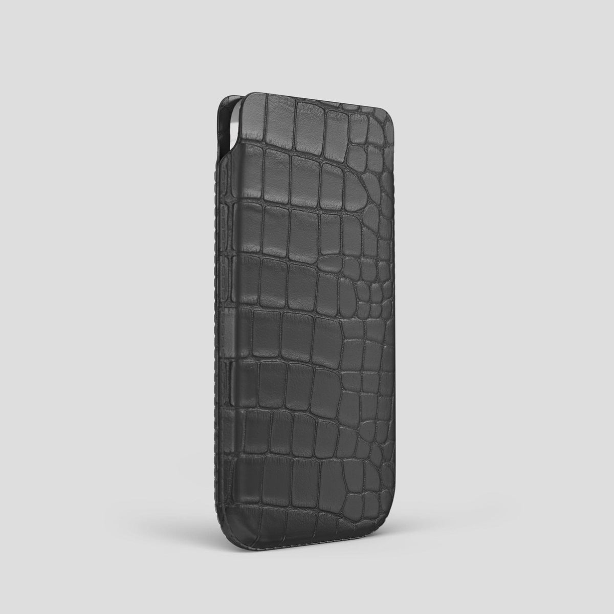 Grey iPhone 14 Pro Pouch Case Alligator -2 | Grey