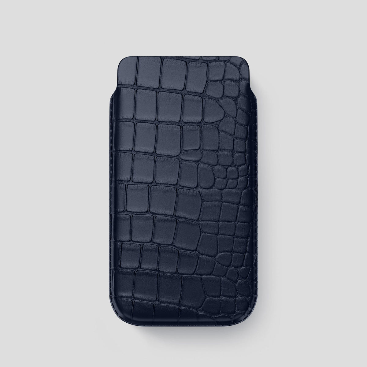 Navy Blue iPhone 14 Pro Pouch Case Alligator -1 | Navy-Blue
