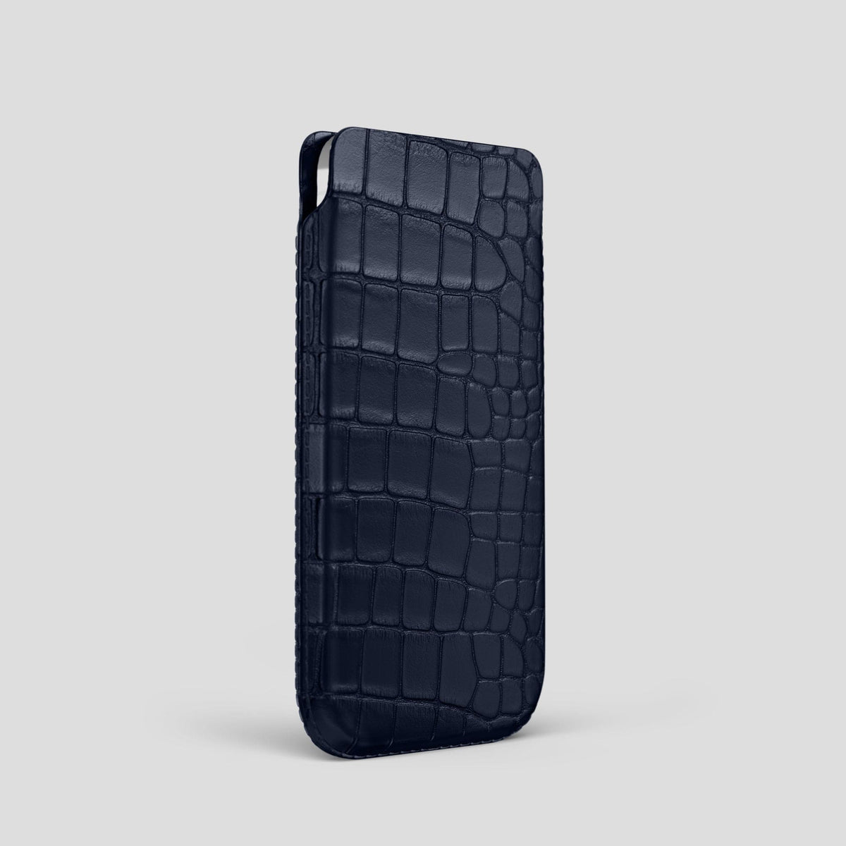 Navy Blue iPhone 14 Pro Pouch Case Alligator -2 | Navy-Blue