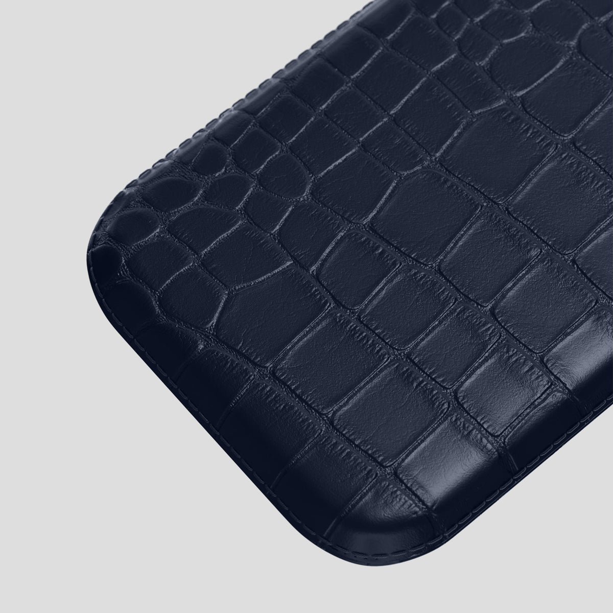 Navy Blue iPhone 14 Pro Pouch Case Alligator -3 | Navy-Blue