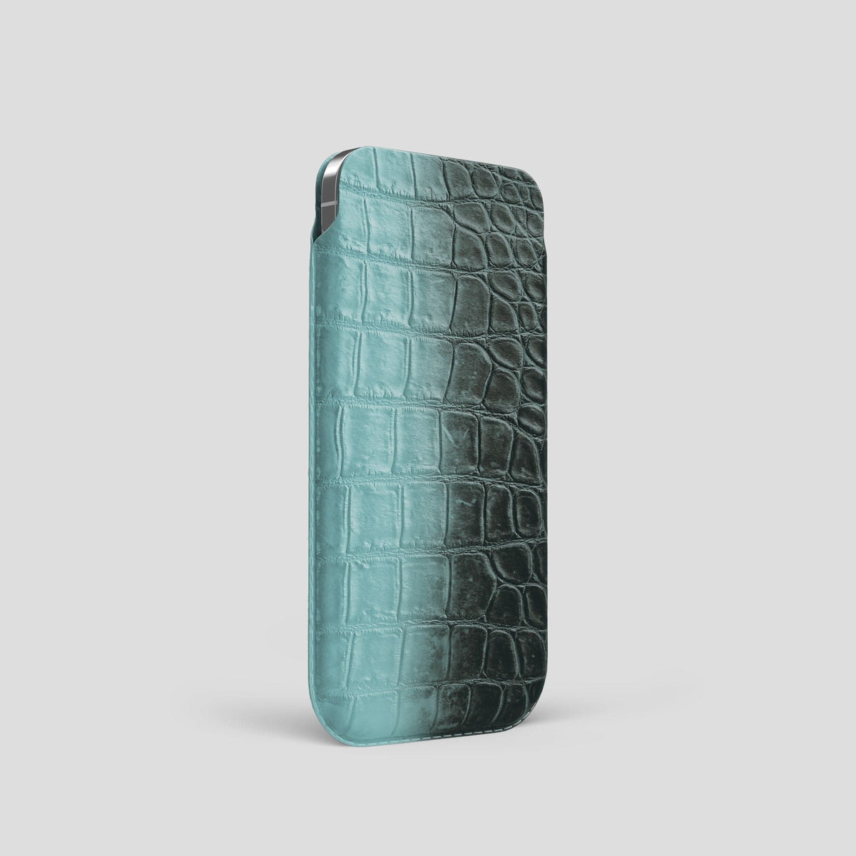 Light-Mint iPhone 14 Pro Himalaya Pouch Case Himalayan Crocodile -2 | Light-Mint
