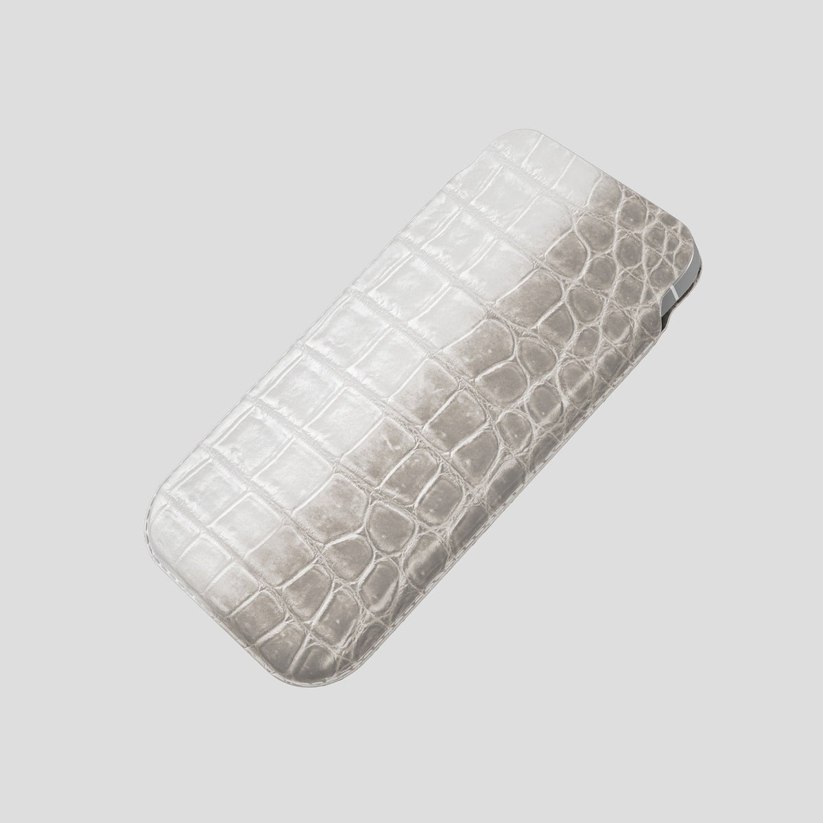 Grey iPhone 14 Pro Himalaya Pouch Case Himalayan Crocodile -4 | Grey