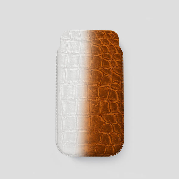 Pouch Case For iPhone 15 Pro In Himalayan Crocodile