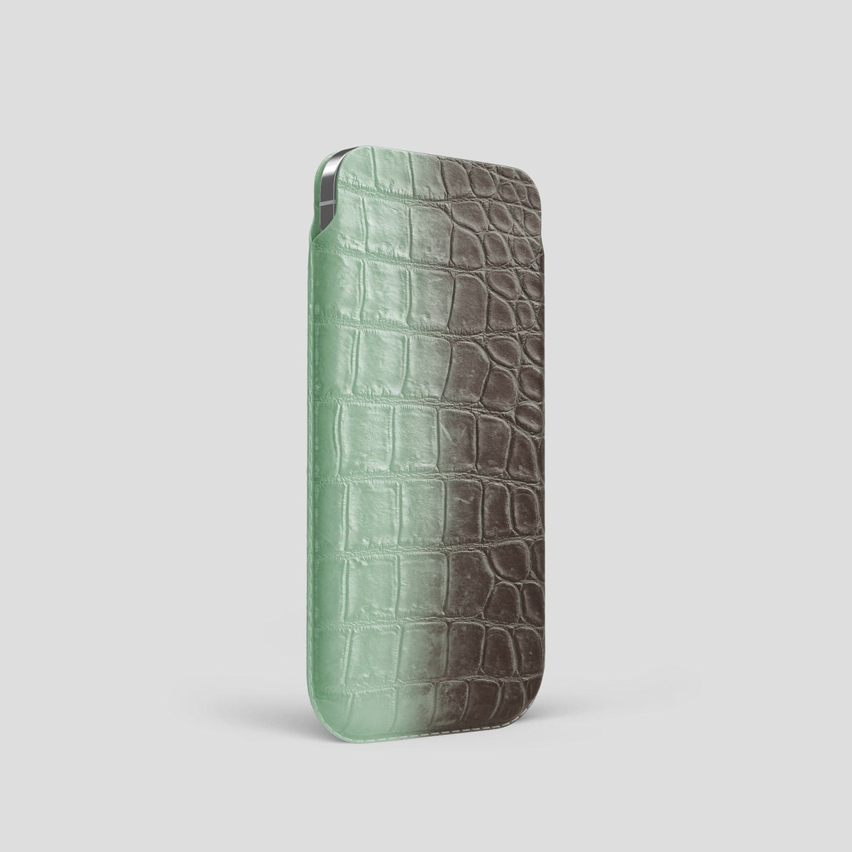 Pistachio iPhone 14 Pro Himalaya Pouch Case Himalayan Crocodile -2 | Pistachio