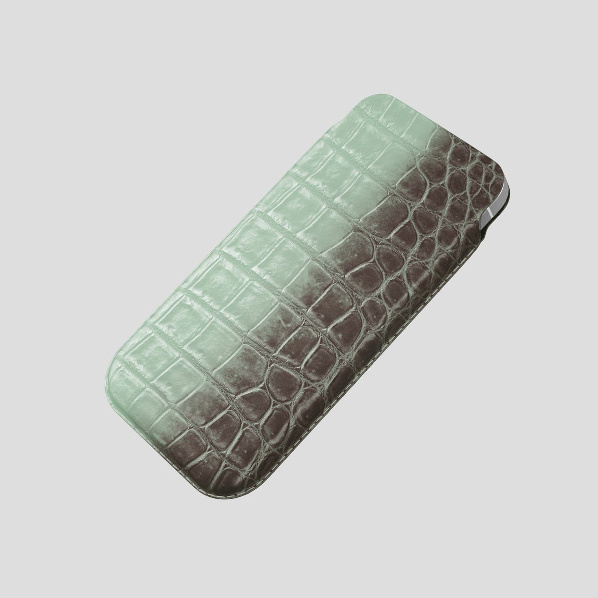 Pistachio iPhone 14 Pro Himalaya Pouch Case Himalayan Crocodile -4 | Pistachio