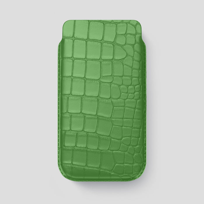 Apple-Green iPhone 14 Pro Max Pouch Case Alligator -1 | Apple-Green