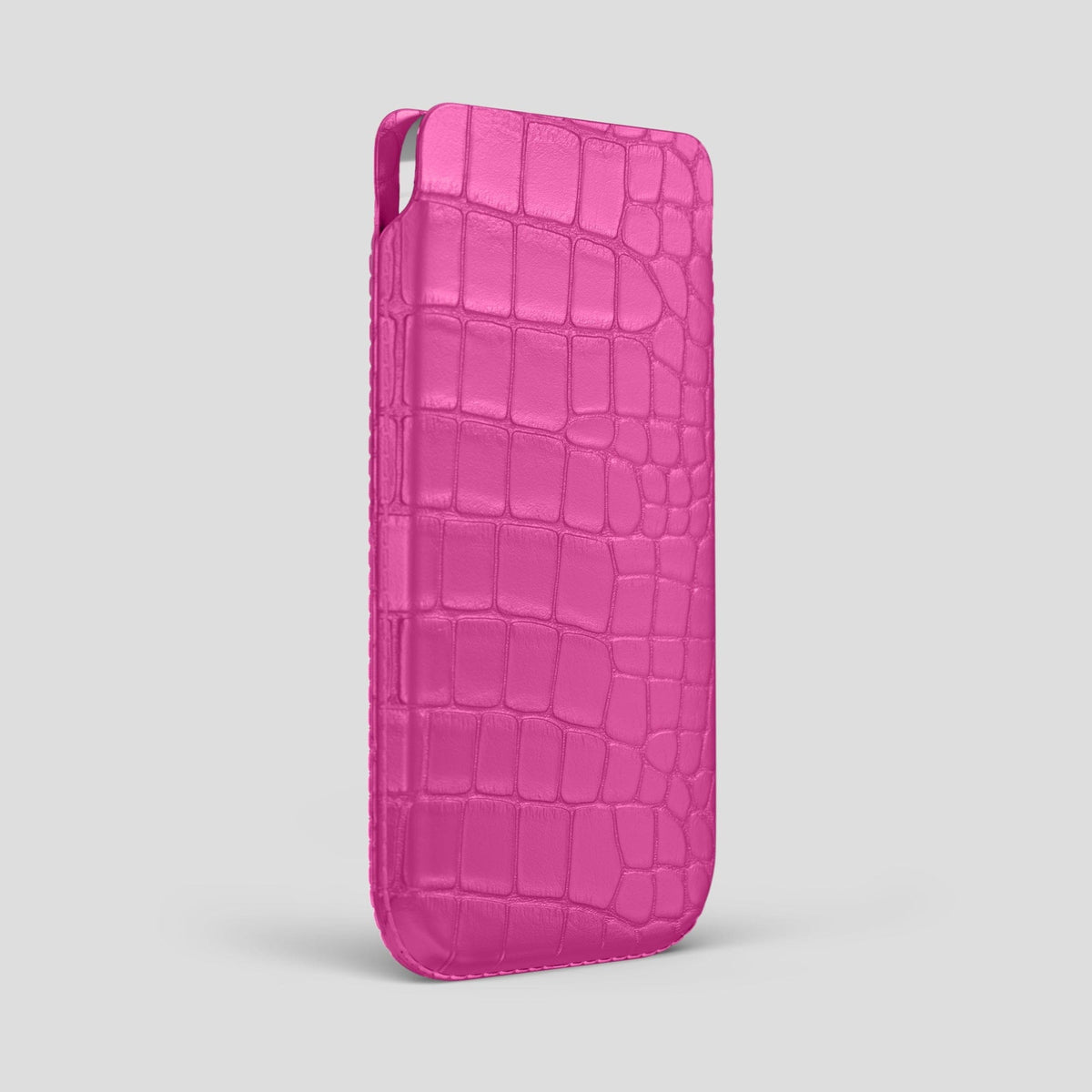 Fuchsia iPhone 14 Pro Max Pouch Case Alligator -2 | Fuchsia