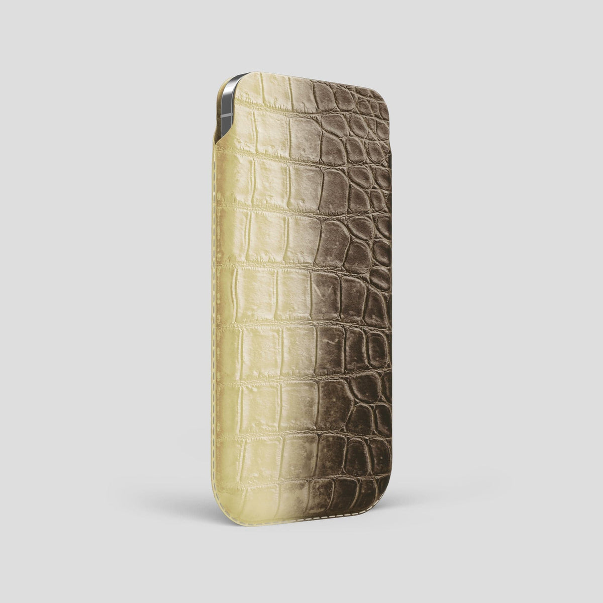 Natural iPhone 14 Pro Max Himalaya Pouch Case Himalayan Crocodile -2 | Natural