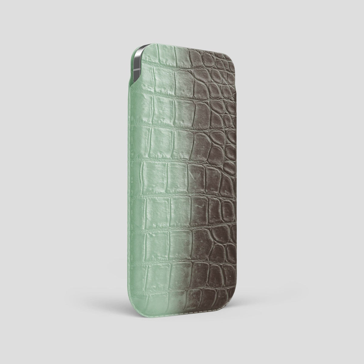 Pistachio iPhone 14 Pro Max Himalaya Pouch Case Himalayan Crocodile -2 | Pistachio