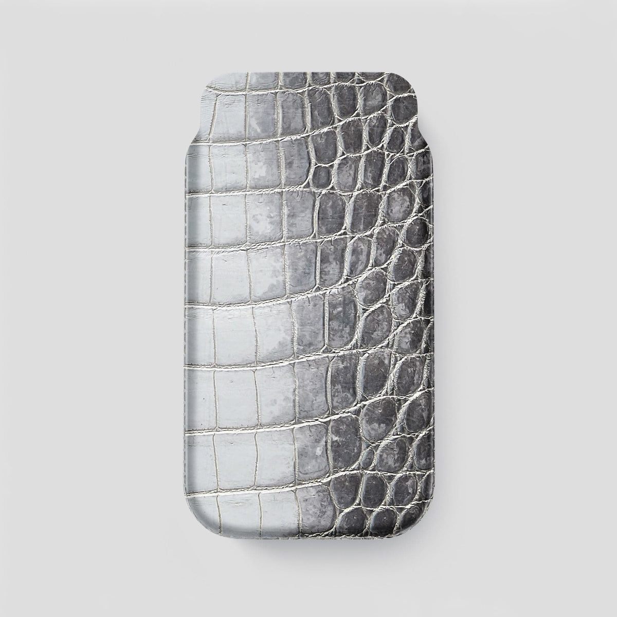 Silver iPhone 14 Pro Max Himalaya Pouch Case Himalayan Crocodile -1 | Silver