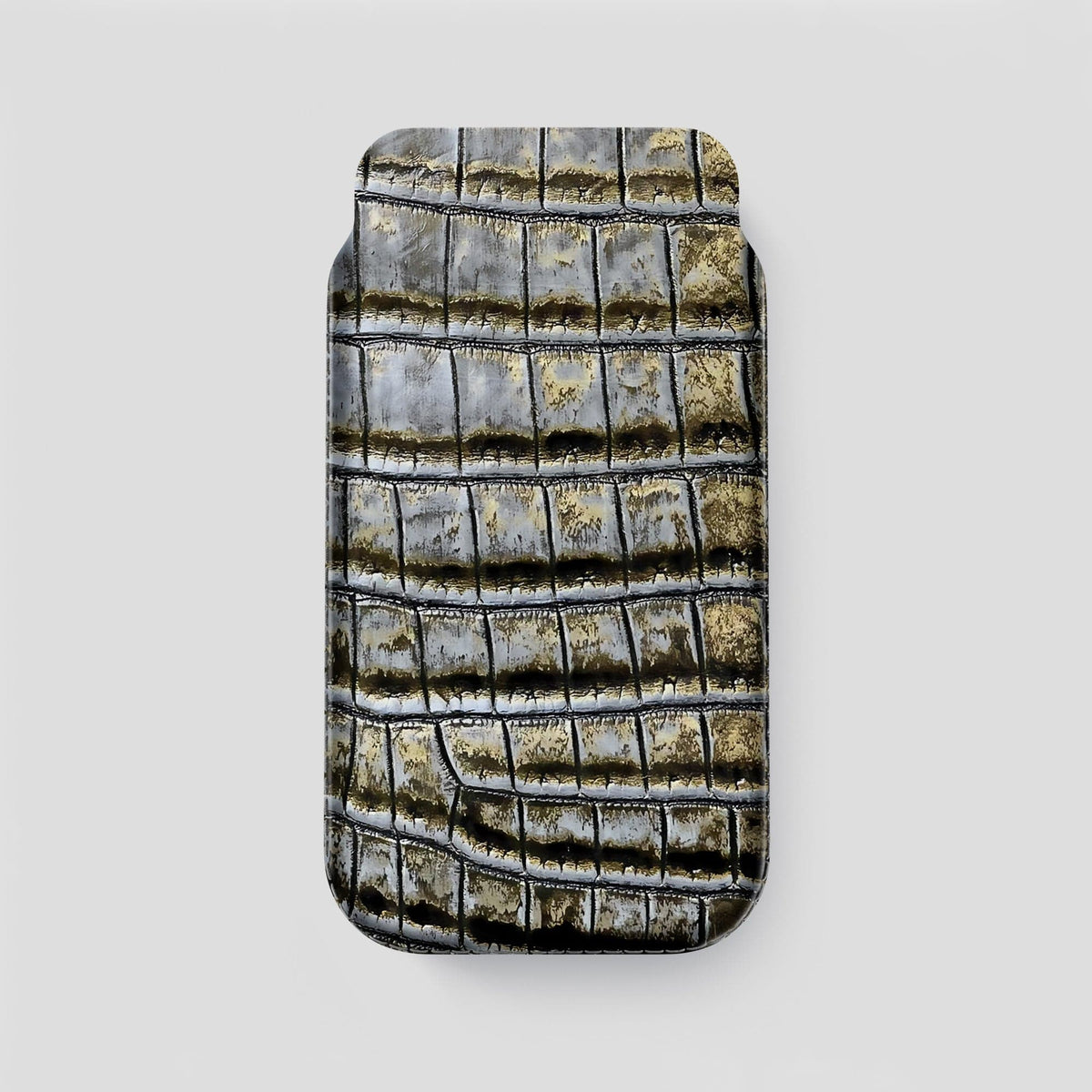 Antique-Bronze iPhone 14 Pro Max Himalaya Pouch Case Himalayan Crocodile -1 | Antique-Bronze
