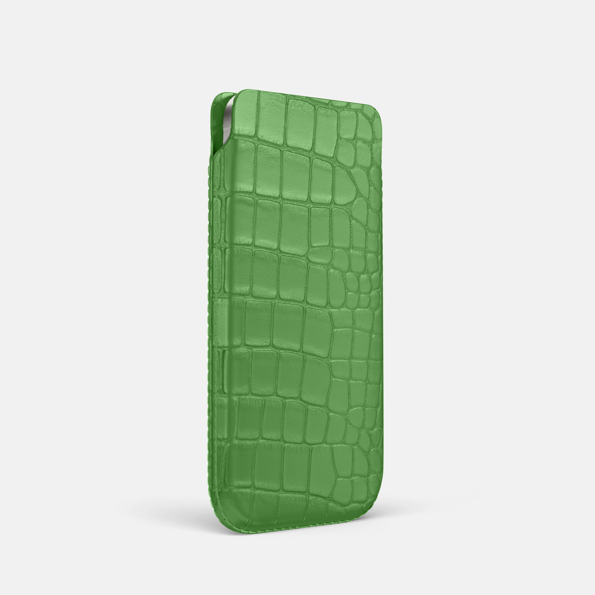 Apple-Green iPhone 16 Pro Pouch Case Alligator -2 | Apple-Green